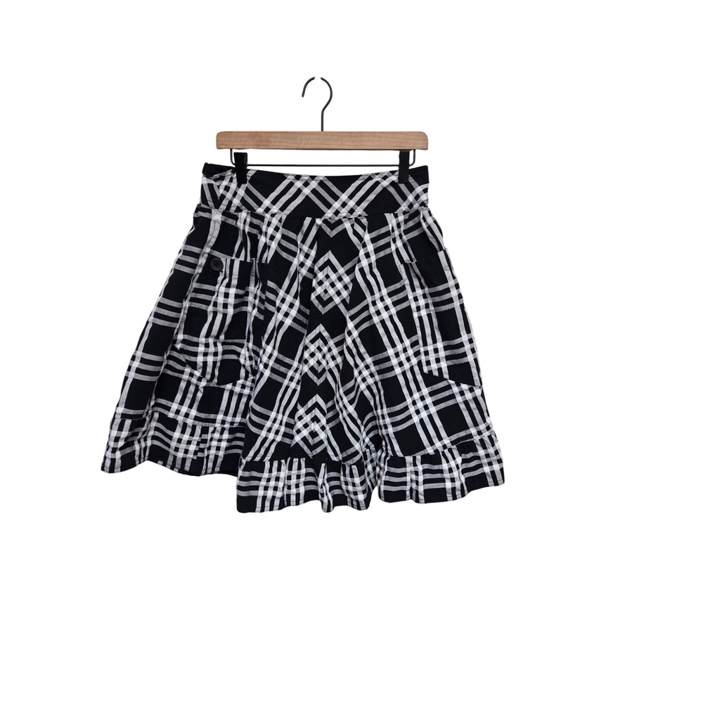 Vintage Y2K Paper Doll Plaid Skirt Women's L Black‎ Whimsey Goth Rockabilly